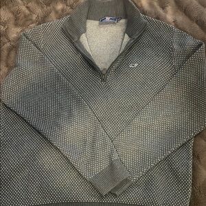 Vineyard Vines Black and White Zip-Up Sweater